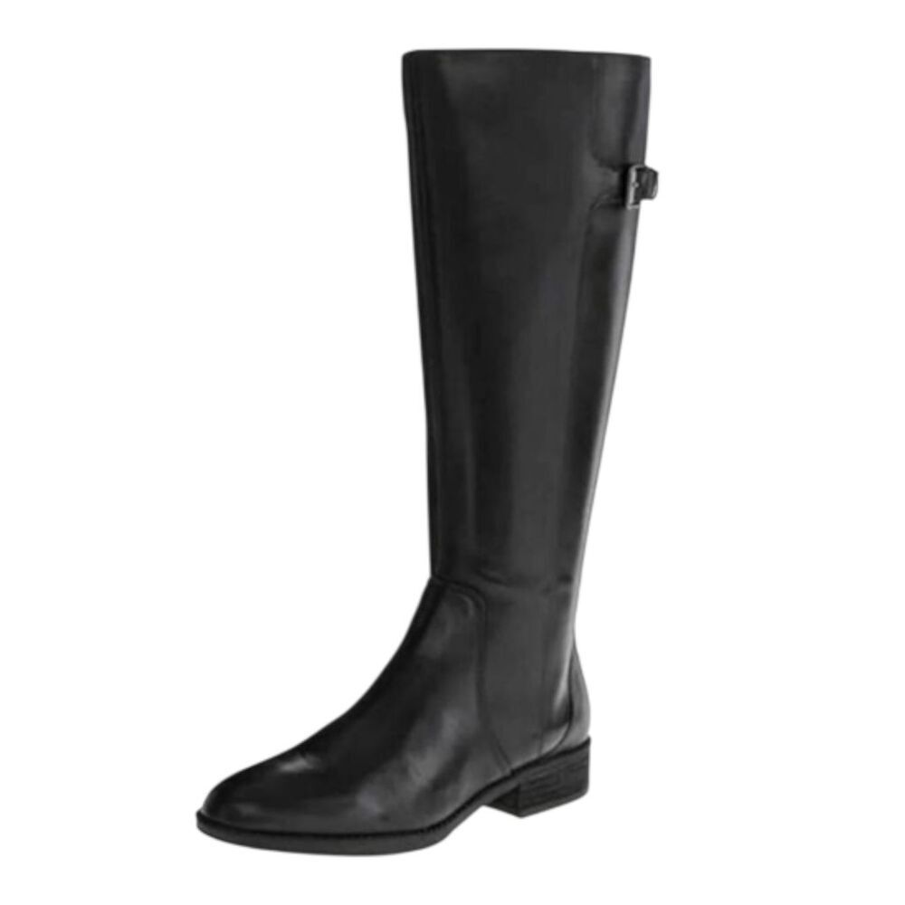 SAM EDELMAN Patton Black Leather Riding Boot Size 7.5M